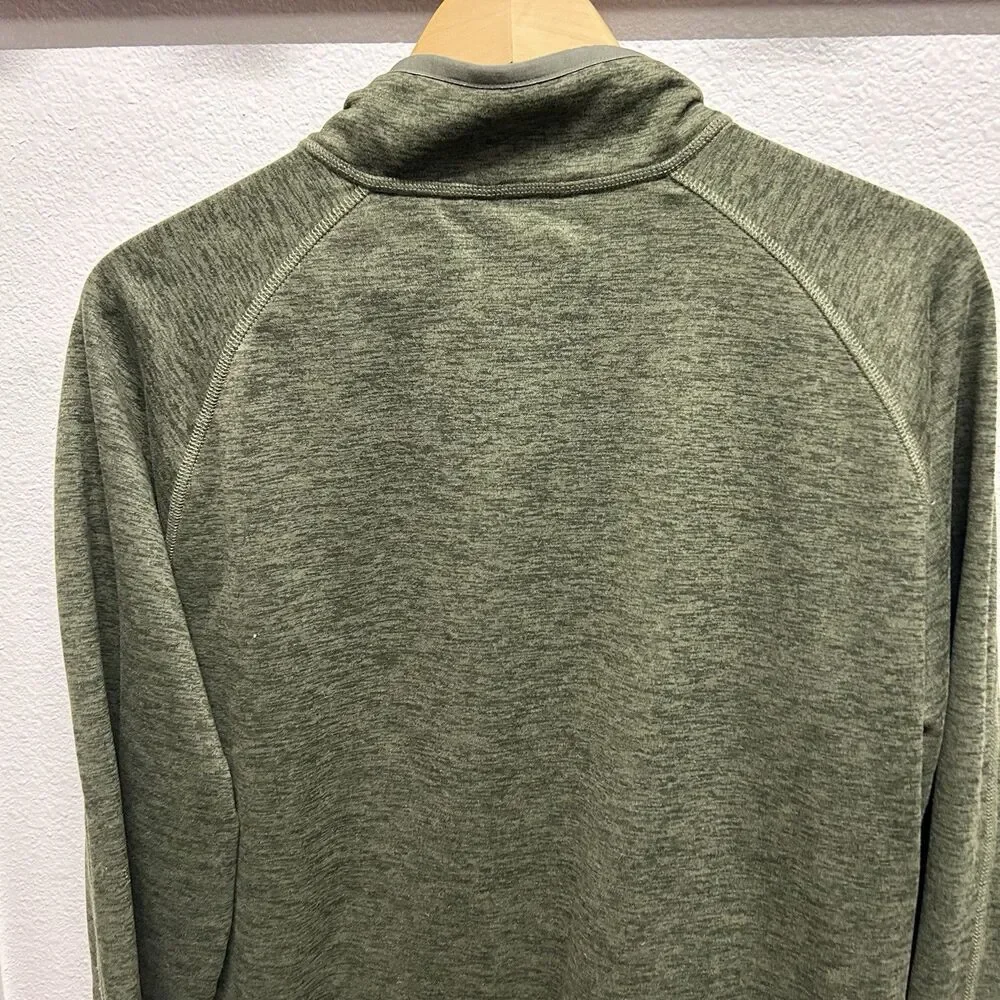 The North Face Sweater Men's Heather Large Green Fleece Lined Vineyard Quarter